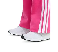 adidas Toddler & Little Girls Full-Zip 3-Stripe Hooded Fleece Jacket Wide-Leg Pants, 2 Piece Set