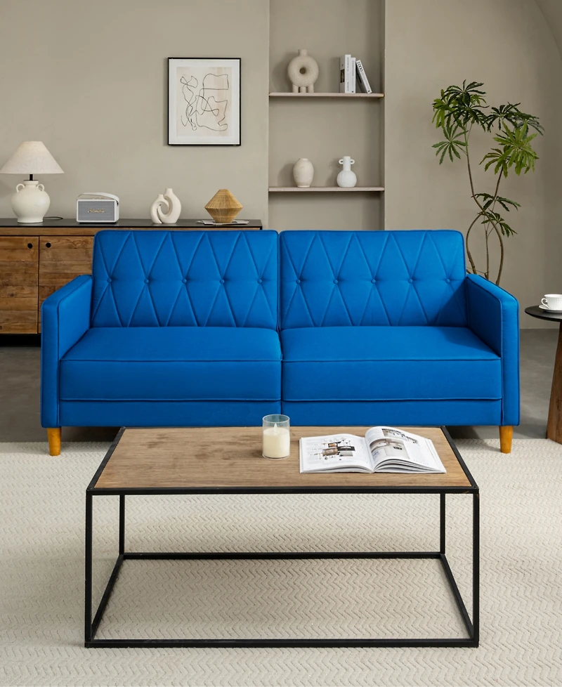 Gold Sparrow 77" Polyester Victoria Convertible Sofa Bed, Created for Macy's