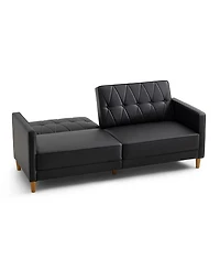 Gold Sparrow 77" Faux Leather Victoria Convertible Sofa Bed, Created for Macy's
