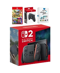 Nintendo Switch 2 Video Game Console with Super Mario Party Jamboree, Pro Controller and MightySkins Code Bundle