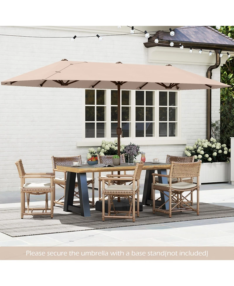 Gymax 13 Ft Double-sided Patio Umbrella Outdoor Large Twin Size Umbrella