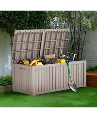 Mondawe 150 Gallon Resin Waterproof Outdoor Deck Box,Patio Storage Box