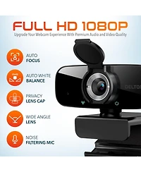 Delton 20X Wireless Computer Headset with Noise Cancelling Mic, Bluetooth Headphones Kit includes 1080p Hd Webcam and Ergonomic Vertical Mouse and Key