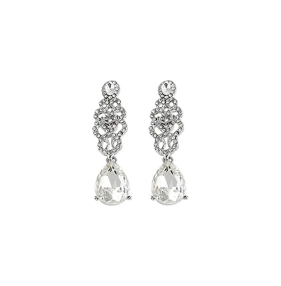 Sohi Women's Black Dazzling Drop Earrings