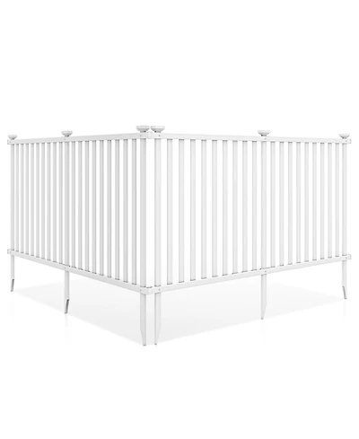 2 Piece Vinyl Picket Fence Set for Garden and Yard Decoration