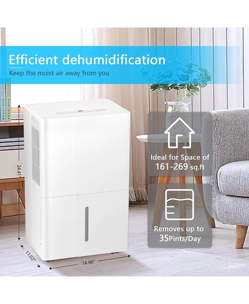 Cowsar Portable Dehumidfier, Max 80 Pints/Day Air Filters, Auto Defrosting Low noise with Led display Timer Fit for Basements, Garage, Living Room, Be