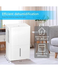 Cowsar Portable Dehumidfier, Max 80 Pints/Day Air Filters, Auto Defrosting Low noise with Led display Timer Fit for Basements, Garage, Living Room, Be