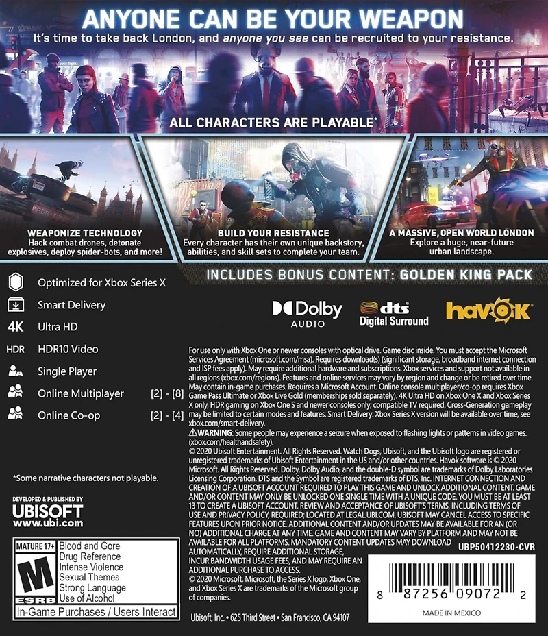 Ubisoft Watch Dogs Legion for Xbox One Limited Edition