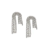 Sohi Women's White Bling Drop Earrings