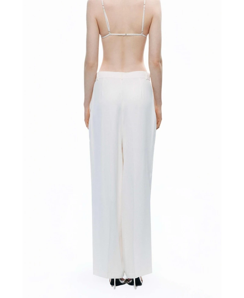 Nocturne Women's Low-Rise Asymmetric Placket Detail Pants