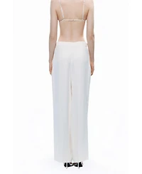 Nocturne Women's Low-Rise Asymmetric Placket Detail Pants