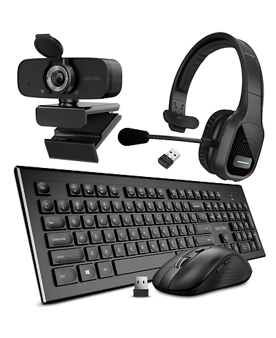 Delton 20X Work Anywhere Bundle: Keyboard, Mouse, Webcam, Headset (DBND4WLS20XREG
