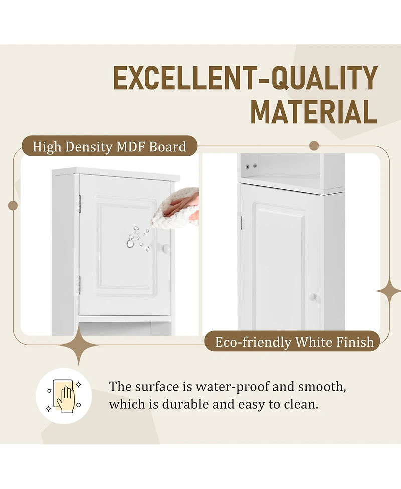 Casainc 66.9"H Tall Corner Cabinet with 2 Doors, Adjustable Shelves, Multi-Functional Storage