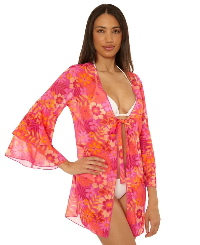 Becca Women's Floral-Print Tunic Cover-Up Top