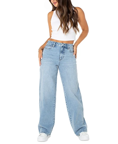Celebrity Pink Juniors' High Rise Baggy Wide-Leg Curvy Jeans