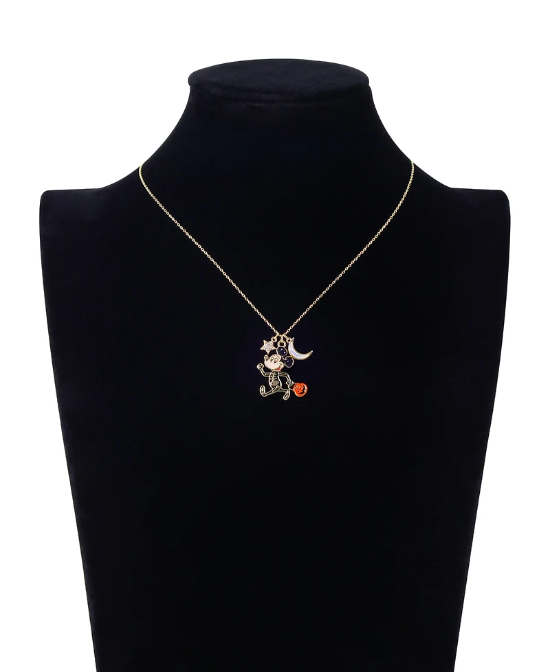Disney Mickey Mouse Skeleton Halloween Pendant Necklace