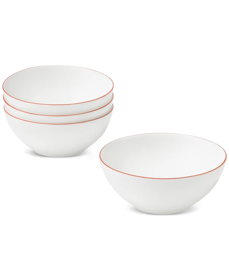 Arch Studio Opal Glass Rust Rim Cereal Bowl, Set of 4, Exclusively at Macy's