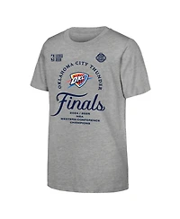 Fanatics Big Boys and Girls Gray Oklahoma City Thunder 2025 Nba Western Conference Champions Locker Room T-Shirt