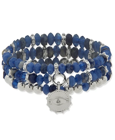 Anne Klein Metal-tone 3-Pc. Set Colored Beaded Stretch Bracelet