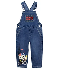 Hello Kitty Toddler and Little Girls 2-Piece T-Shirt Denim Overall Set