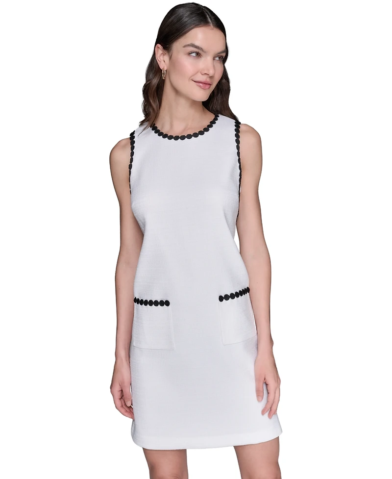 Karl Lagerfeld Paris Women's Sleeveless Tweed Shift Dress