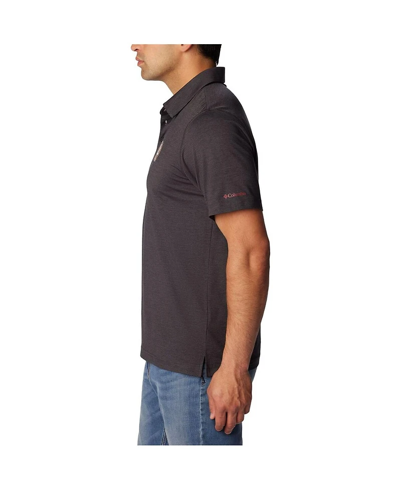 Columbia Men's Heather Black Florida State Seminoles Tech Trail Omni-Wick Polo Shirt