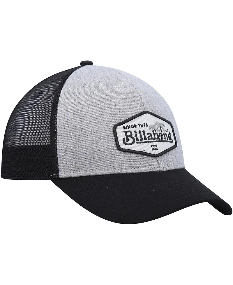 Billabong Men's Heather Gray/Black Walled Trucker Adjustable Snapback Hat
