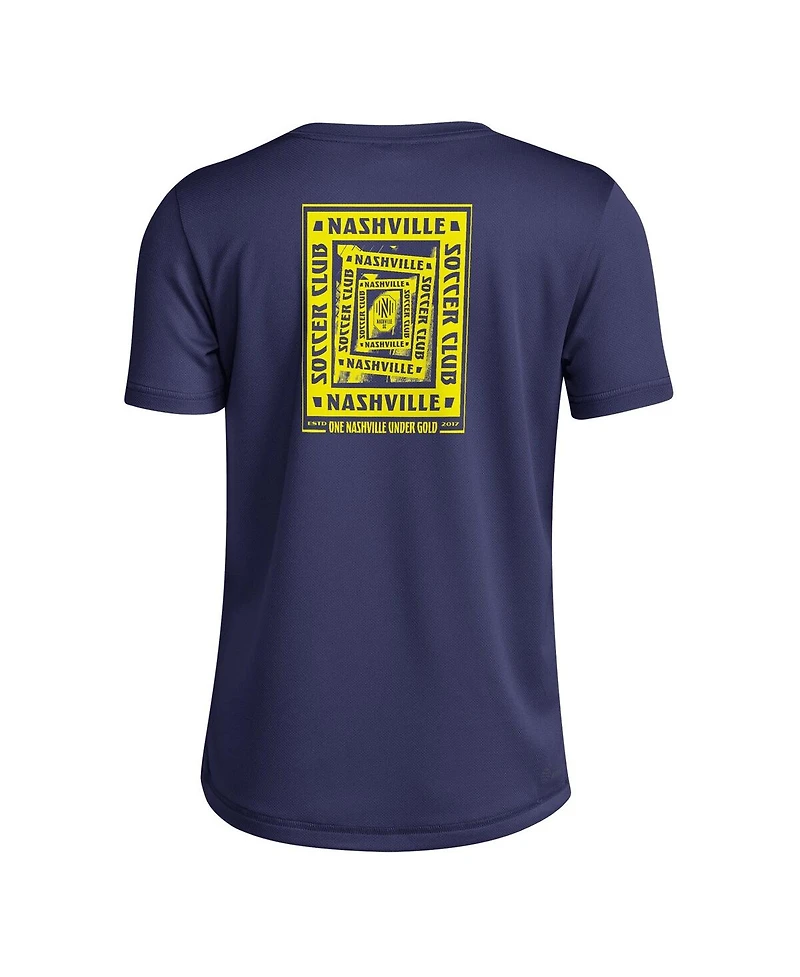 Adidas Big Boys and Girls Navy Nashville Sc Local Wrap T-Shirt