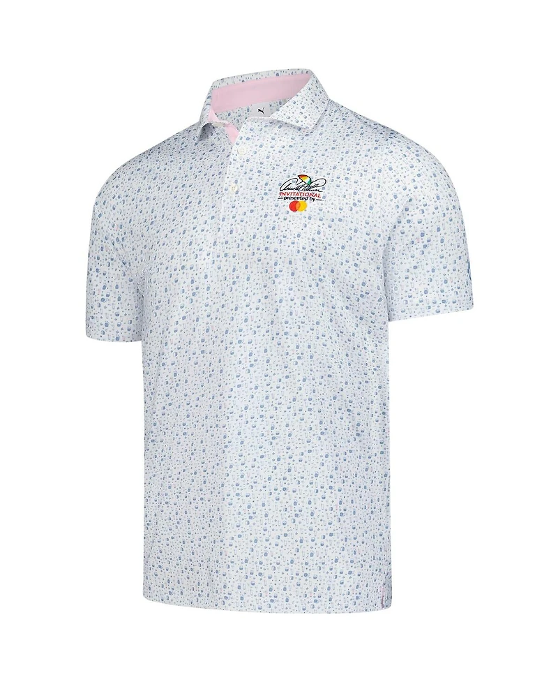Puma Men's White Arnold Palmer Invitational Tea Time Mattr Polo Shirt