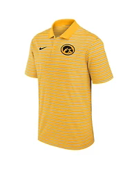 Nike Men's Gold/White Iowa Hawkeyes Primetime Victory Striped Performance Polo Shirt
