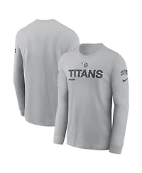 Nike Men's Gray Tennessee Titans 2024 Salute to Service Long Sleeve T-Shirt