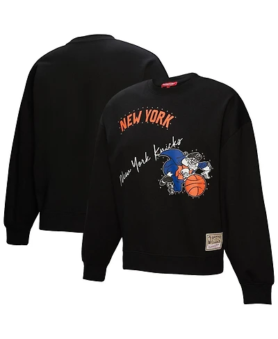 Mitchell & Ness Women's Black New York Knicks Hardwood Classics Home Team Pullover Sweatshirt