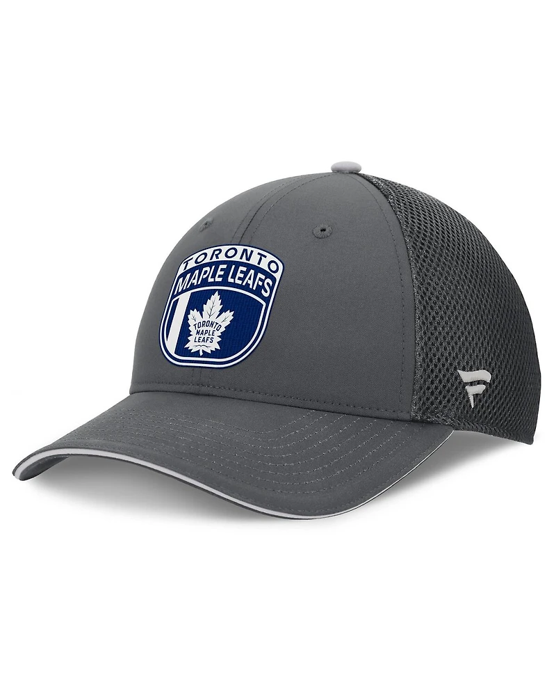 Fanatics Men's Gray Toronto Maple Leaf's Authentic Pro Home Ice Trucker Adjustable Hat