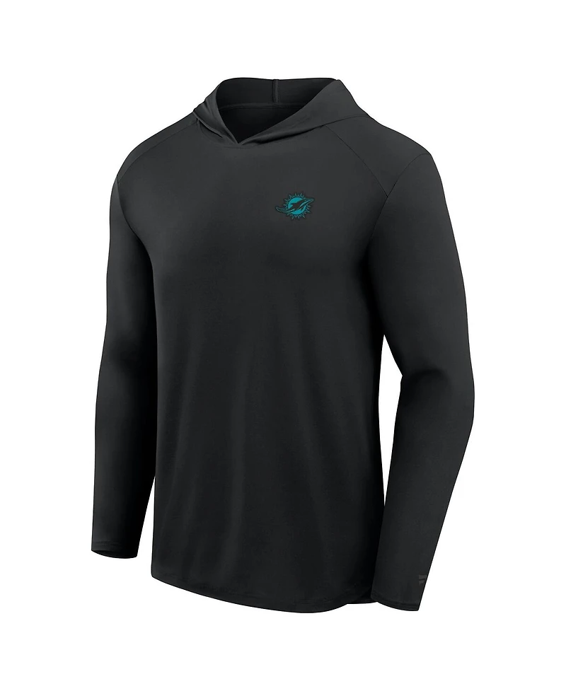 Fanatics Men's Gray Miami Dolphins Front Office Power Mono Long Sleeve Hoodie T-Shirt