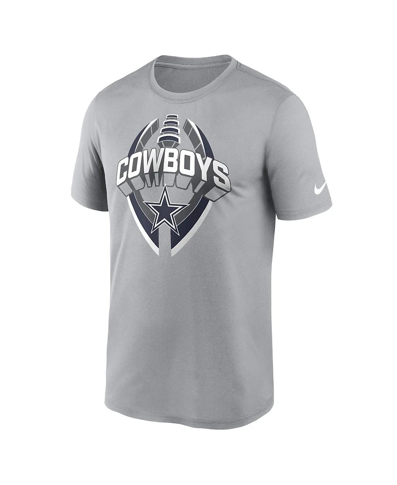 Nike Men's Silver Dallas Cowboys Legend Icon Performance T-Shirt