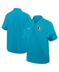 Nike Men's Turquoise Florida State Seminoles 2025 Sideline Short Sleeve Quarter-Zip Coach Jacket