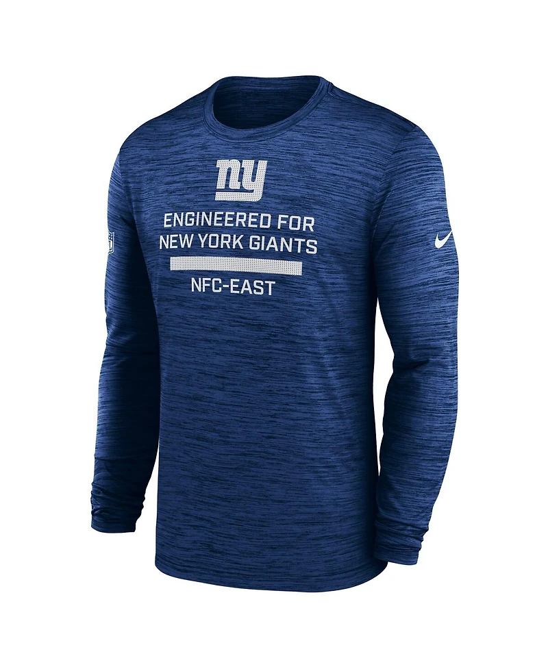 Nike Men's Royal New York Giants Sideline Velocity Performance Long Sleeve T-Shirt