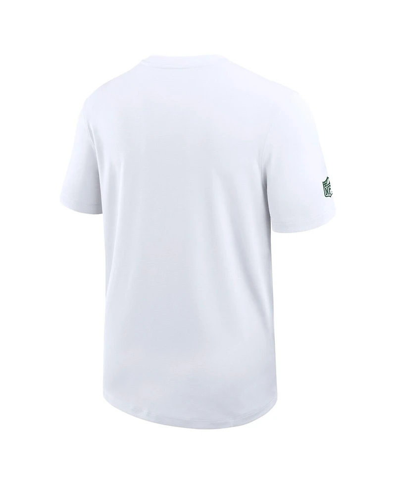 Nike Men's White New York Jets Sideline Uv Performance Coach Shirt
