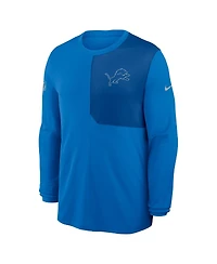 Nike Men's Blue Detroit Lions Sideline Coach Uv Performance Long Sleeve T-Shirt