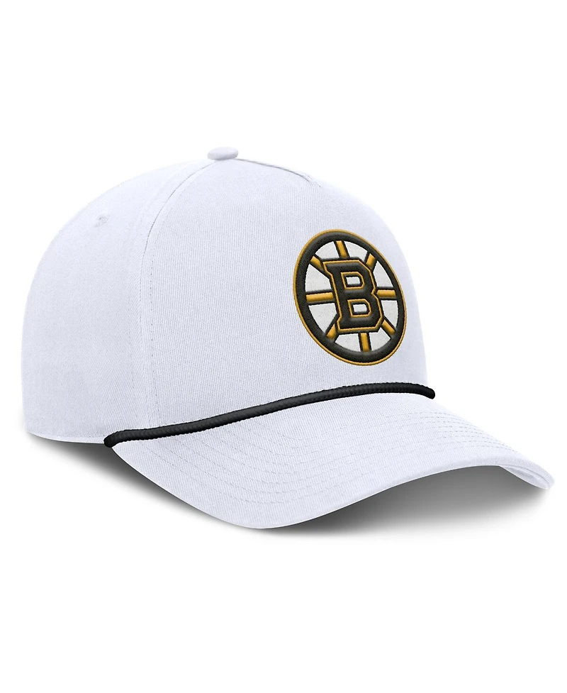Fanatics Men's White Boston Bruins Rope A-Frame Adjustable Hat