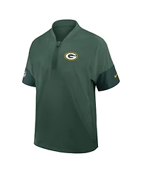 Nike Men's Green Bay Packers Sideline Short Sleeve Quarter-Zip Performance Coach Jacket
