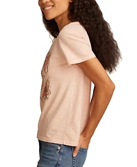 Lucky Brand Women's Cotton Celestial Framed Sun Crewneck Tee