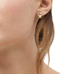 Polished C-Design Small Hoop Earrings in 14K Gold, 55"