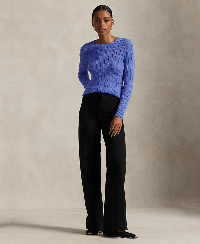 Polo Ralph Lauren Women's Cable-Knit Cotton Crewneck Sweater