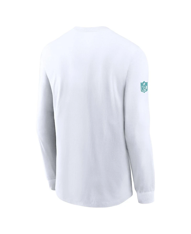 Nike Men's White Miami Dolphins Sideline Performance Long Sleeve T-Shirt