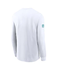 Nike Men's White Miami Dolphins Sideline Performance Long Sleeve T-Shirt