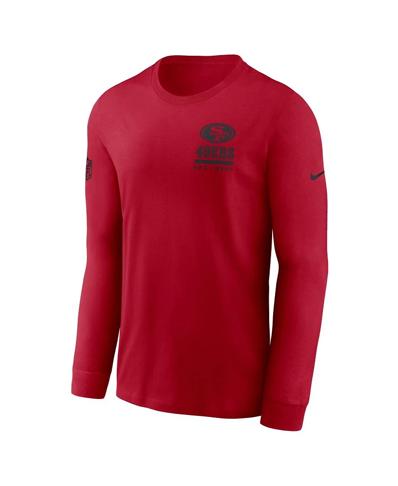 Nike Men's Scarlet San Francisco 49ers Sideline Performance Long Sleeve T-Shirt
