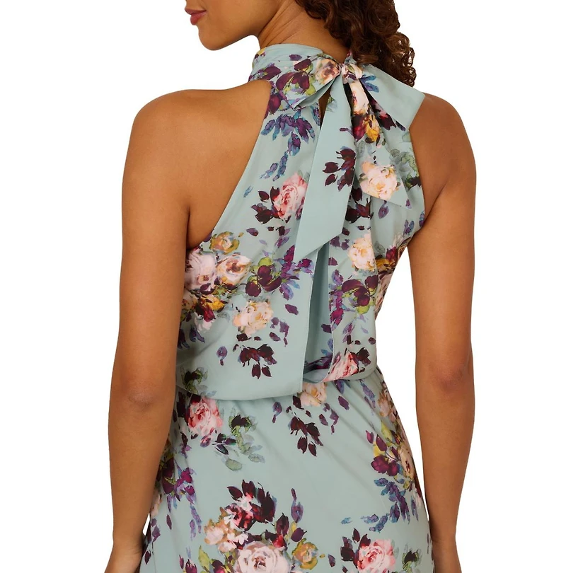 Adrianna Papell Women's Halter Chiffon Midi Dress