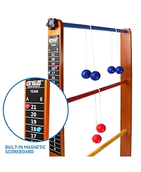 Gse Games & Sports Expert Premium Solid Wood Ladder Ball Toss Game Set with Ladder Ball Bolas & Carrying Case