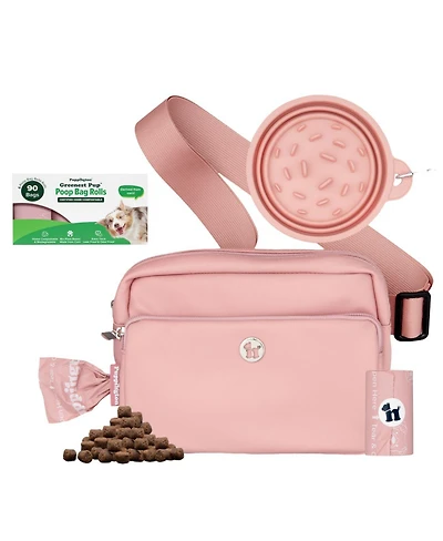 Walk Star Kit: 3-in-1 Dog Bag & Bowl plus Matching 90 Refill Poop Bags